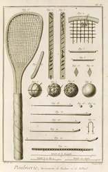 Raquettes de tennis et queues de billard, de l